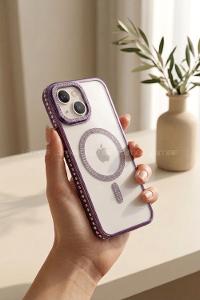 Lamelif iPhone 13/14 Standlı Simli Premium Telefon Kılıfı