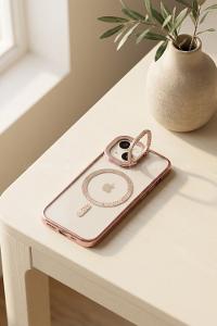 Lamelif iPhone 13/14 Standlı Simli Premium Telefon Kılıfı
