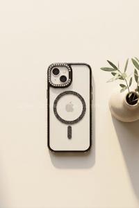Lamelif iPhone 15 Standlı Simli Premium Telefon Kılıfı