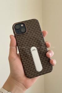 Lamelif iPhone 15 Elite Carbon 360 Dönebilen Standlı Magsafe Telefon Kılıfı