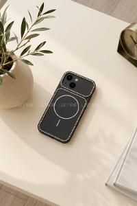 Lamelif iPhone 15 Elmas Taşlı Magsafe Telefon Kılıfı