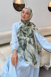 Mint Green Cotton Fabric Flowering Shawl