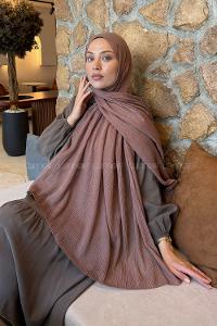 Lamelif  Müslin Krinkıl Şal Soft Gül