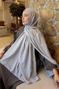 Lamelif Rami Şal Gümüş Gri