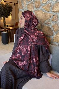 Desen Lara Soft Şal Bordo
