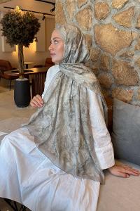 Lamelif Floral Desen Lara Soft Şal Adaçayı