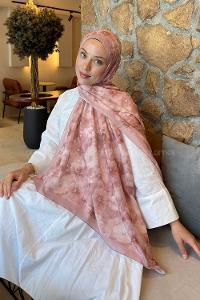Lamelif Flower Desen Lara Soft Şal Soft Gül