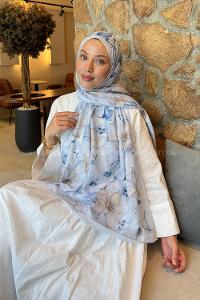 Lamelif Manolya Desen Lara Soft Şal Bebe Mavi