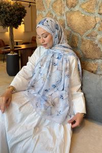 Lamelif Manolya Desen Lara Soft Şal Bebe Mavi