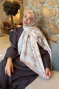 Lamelif Manolya Desen Lara Soft Şal Bej