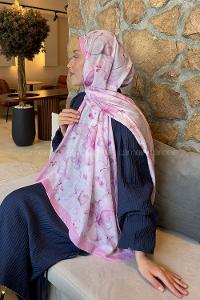 Lamelif Manolya Desen Lara Soft Şal Şeker Pembe