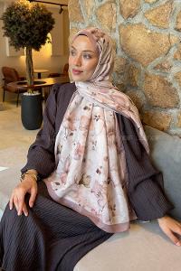Lamelif Manolya Desen Lara Soft Şal Soft Gül