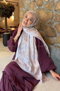 Lamelif Lale Desen Lara Soft Şal Taş