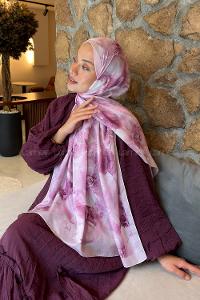 Lamelif Poeny Desen Lara Soft Şal Şeker Pembe