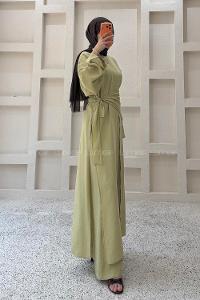 Plum Green Neckband Long Arm Cotton Regular Trousers Comfortable Suit