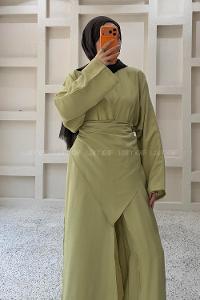 Plum Green Neckband Long Arm Cotton Regular Trousers Comfortable Suit