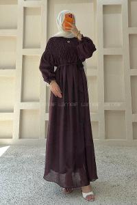 Plum Mock Turtle Neck Unprinted Dresess