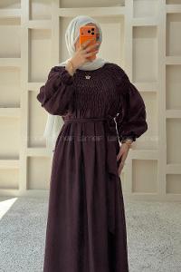 Plum Mock Turtle Neck Unprinted Dresess