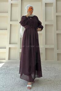 Plum Mock Turtle Neck Unprinted Dresess