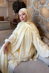 Yellow Cotton Fabric Viscose Fabric Printed Shawl