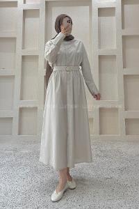Stone Shirt Collar Cotton Dresess