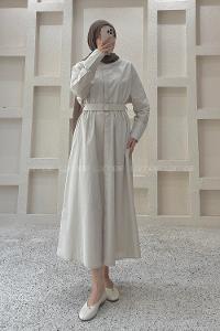 Stone Shirt Collar Cotton Dresess