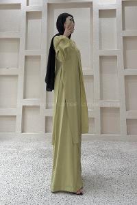 Oil Green Crew Neck Long Arm Modal Regular Trousers Comfortable Suit