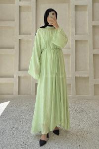 Green Neckband Cotton Dresess