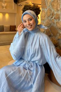 Lamelif Batik Desen Soft Eşarp Bebe Mavisi