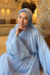 Lamelif Batik Desen Soft Eşarp Bebe Mavisi