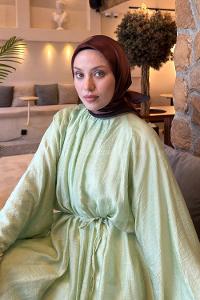 Lamelif Batik Desen Soft Eşarp Kahverengi
