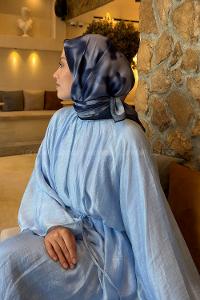 Lamelif Batik Desen Soft Eşarp Lacivert