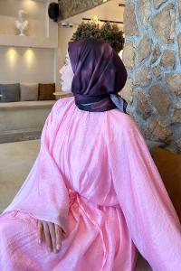 Lamelif Batik Desen Soft Eşarp Mürdüm