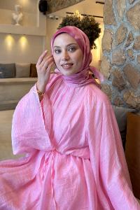 Lamelif Batik Desen Soft Eşarp Şeker Pembe