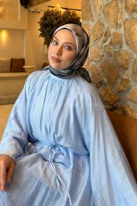 Lamelif Batik Desen Soft Eşarp Siyah Beyaz
