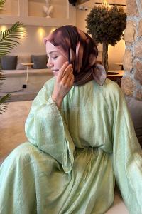 Lamelif Batik Desen Soft Eşarp Sütlü Kahve