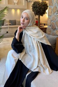 Lamelif CC Desen Aura Pamuk  Jakar  Şal Bej