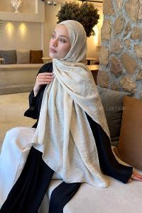 Lamelif CC Desen Aura Pamuk  Jakar  Şal Bej