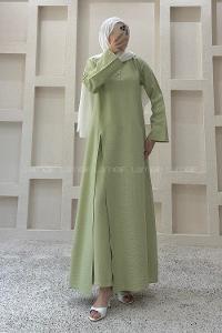 Green Crew Neck Long Arm Cotton Regular Trousers Comfortable Suit