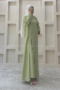Green Crew Neck Long Arm Cotton Regular Trousers Comfortable Suit
