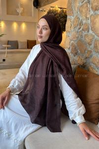 Lamelif Diamond Desen Aura Pamuk  Jakar  Şal Acı Kahve