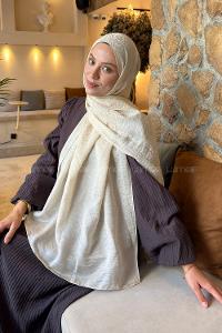 Lamelif Diamond Desen Aura Pamuk  Jakar  Şal Bej