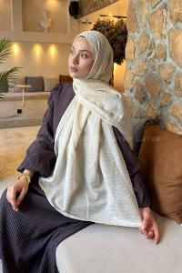 Lamelif Diamond Desen Aura Pamuk  Jakar  Şal Bej