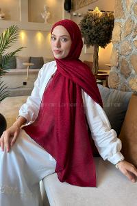 Lamelif Diamond Desen Aura Pamuk  Jakar  Şal Bordo