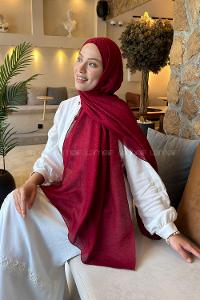 Lamelif Diamond Desen Aura Pamuk  Jakar  Şal Bordo