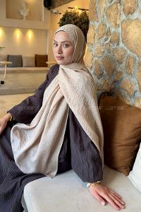 Lamelif Diamond Desen Aura Pamuk  Jakar  Şal Camel