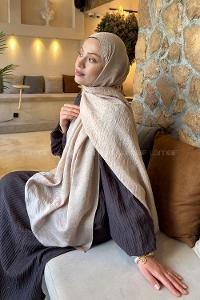 Lamelif Diamond Desen Aura Pamuk  Jakar  Şal Camel
