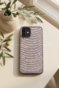 Lamelif iPhone 11 İnci ve Kristal Işıltısı Telefon Kılıfı