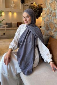 Lamelif Line GG Desen Aura Pamuk  Jakar  Şal Füme