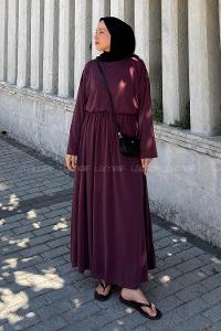 Lamelif Yırtmaç Detaylı Oysho Pike Etekli Takım Bordo